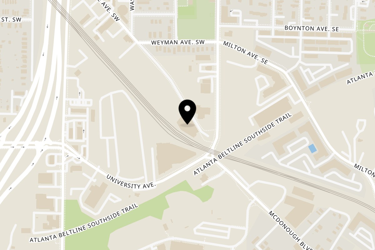 Map showing the location of Perfect Seasoning LLC on 1161 Ridge Ave SW in Atlanta